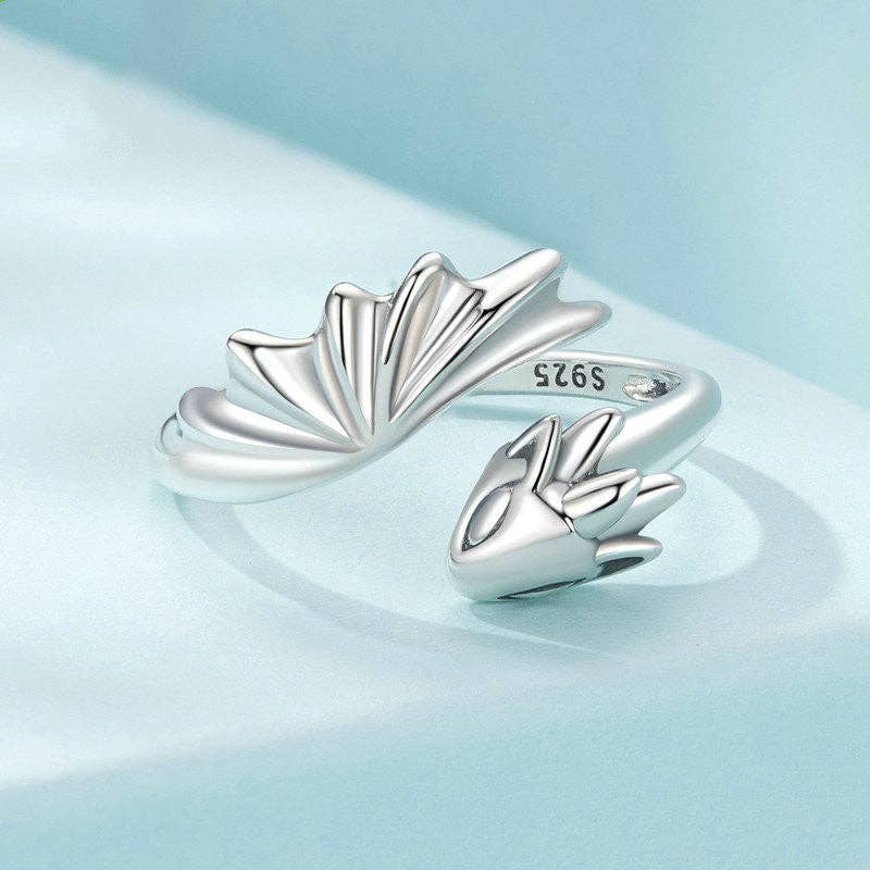 Bague dragon ajustable en argent 925 – Bijou féerique et symbolique