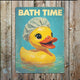 Plaque Métallique Vintage Rétro Canard en Caoutchouc pour le Bain