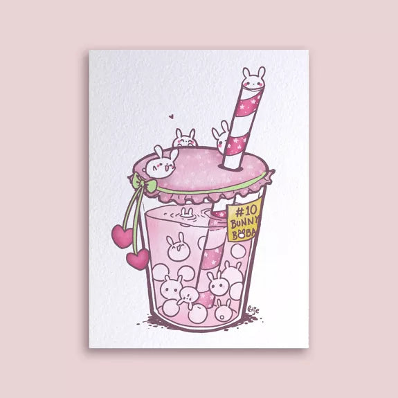 Carte postale – Bubble Tea Bunnies
