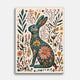 Plaque murale en métal avec lapin floral style folk scandinave