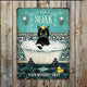 Plaque en métal Salle de bain pour chat