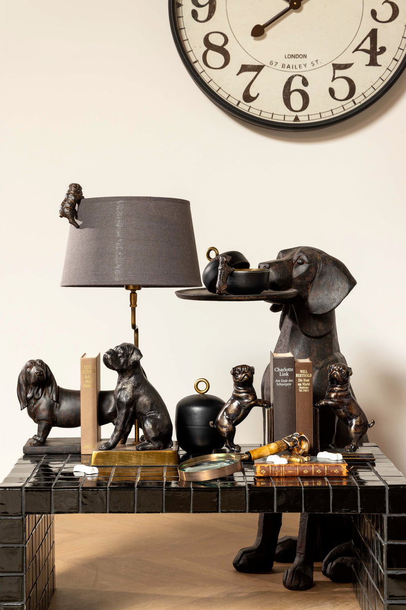 Serre-Livres Chiens Carlin Style Bronze – Lot de 2