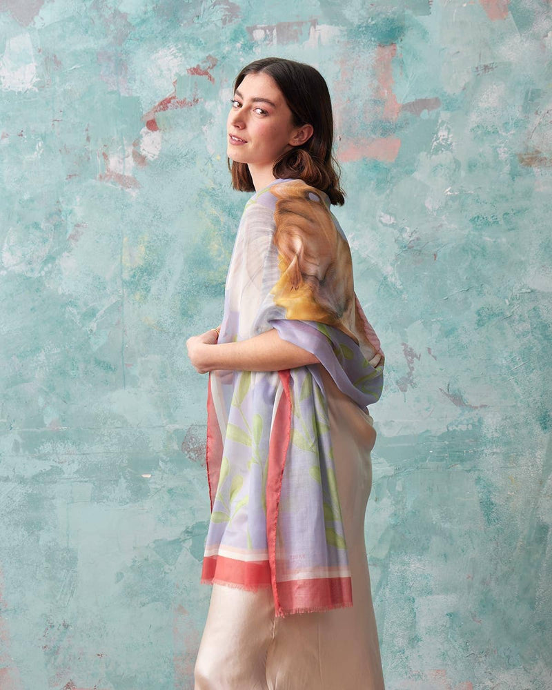 Écharpe légère bleue - Portrait de Carlin - Fable England