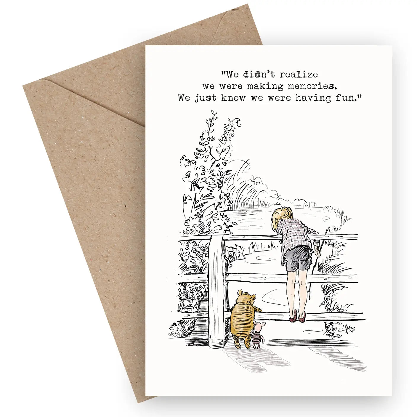 Carte illustrée Winnie et Jean-Christophe – Souvenir d’enfance