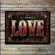 Plaque en métal All you need is LOVE