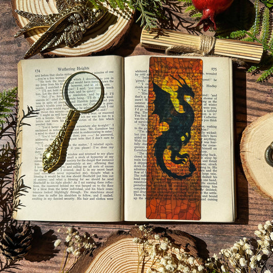 Marque-page vitrail – Dragon flamboyant - Collection Sonnet & Fable