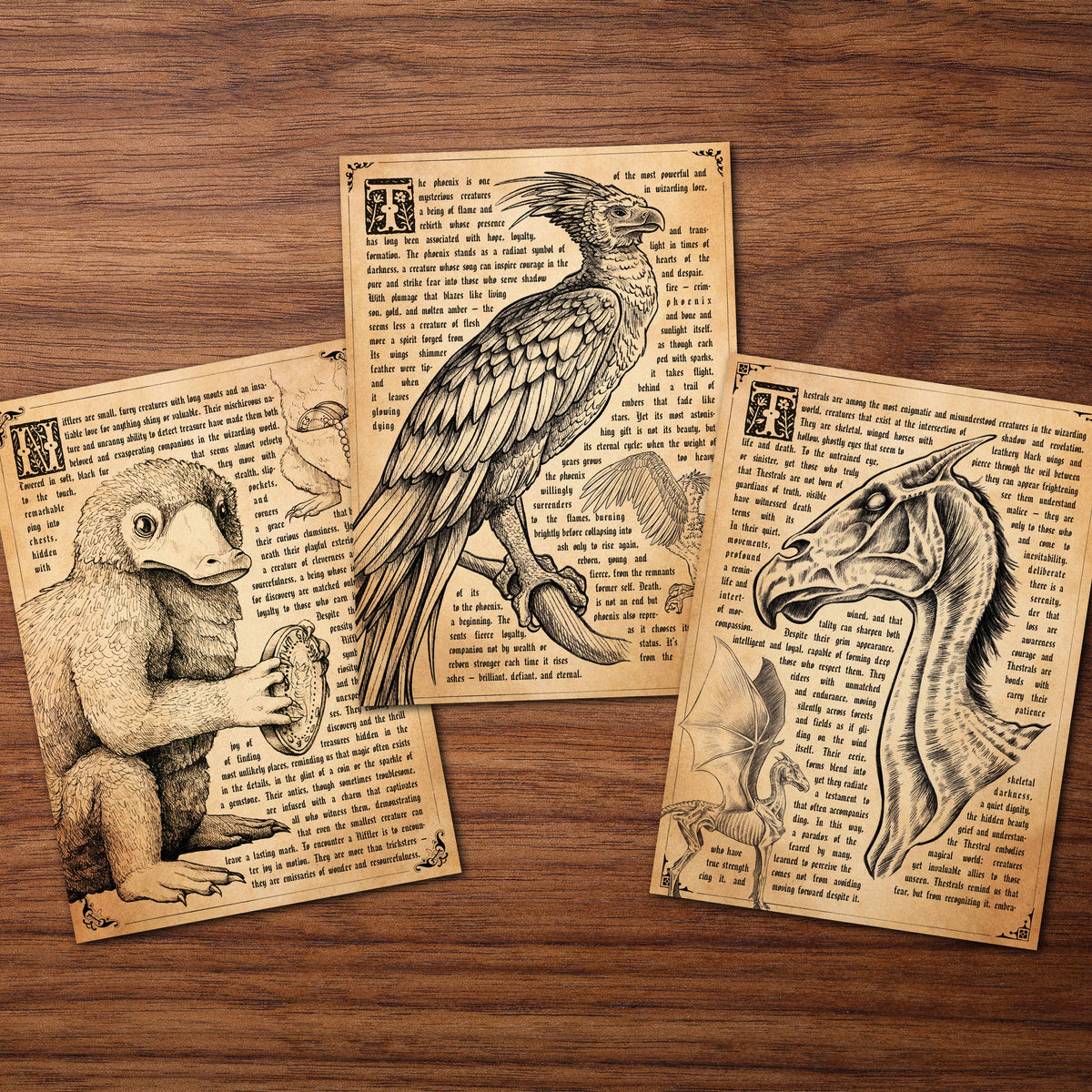 Carte postale vintage « Créature enchanteresse n°3 » – Vieille encyclopédie