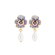 Boucles d’oreilles Pansy Pearl – Fleur pensée & perle - Fable England