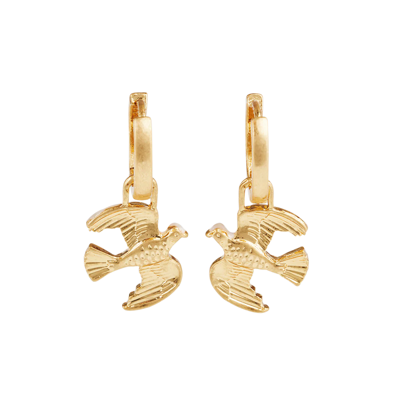 Boucles d’oreilles Colombes cœur rouge - Fable England