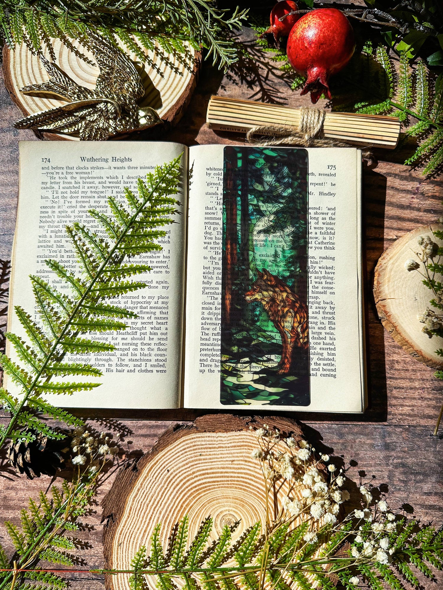 Marque-page vitrail – Loup de la Forêt - Collection Sonnet & Fable