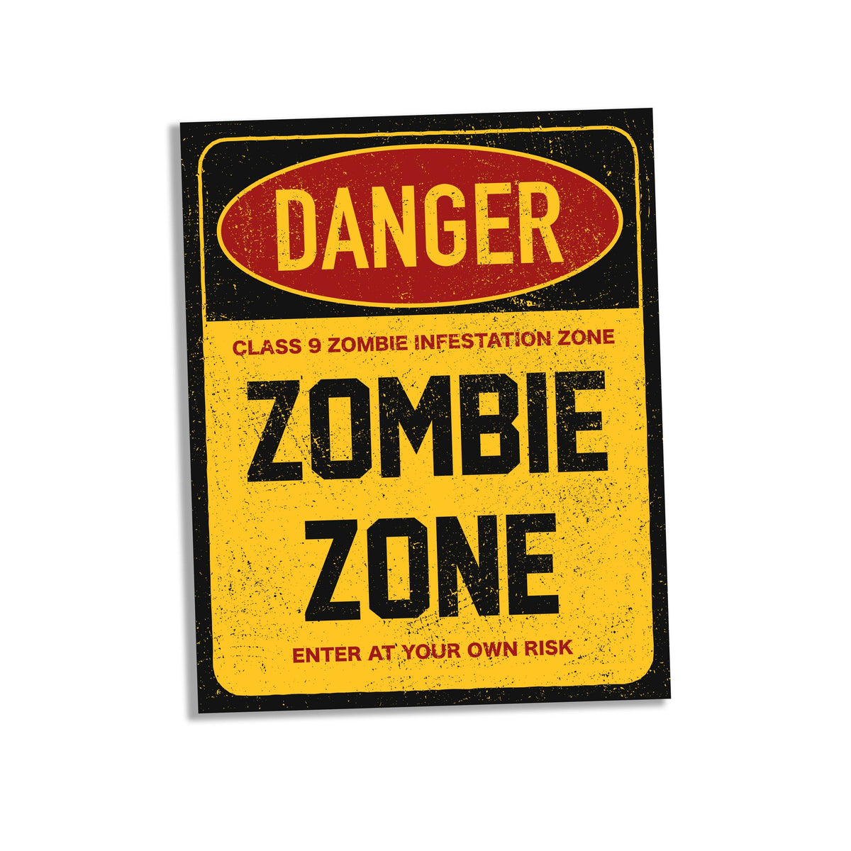 Plaque en métal DANGER Zombie Zone