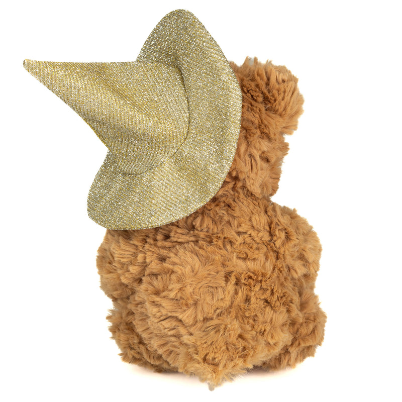 Peluche Teddy Hermann - Ours d’Halloween avec citrouille et chapeau scintillant – 20 cm