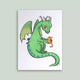 Carte postale - Dragon et chatons