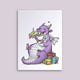 Carte postale – Dragon gourmand de livres
