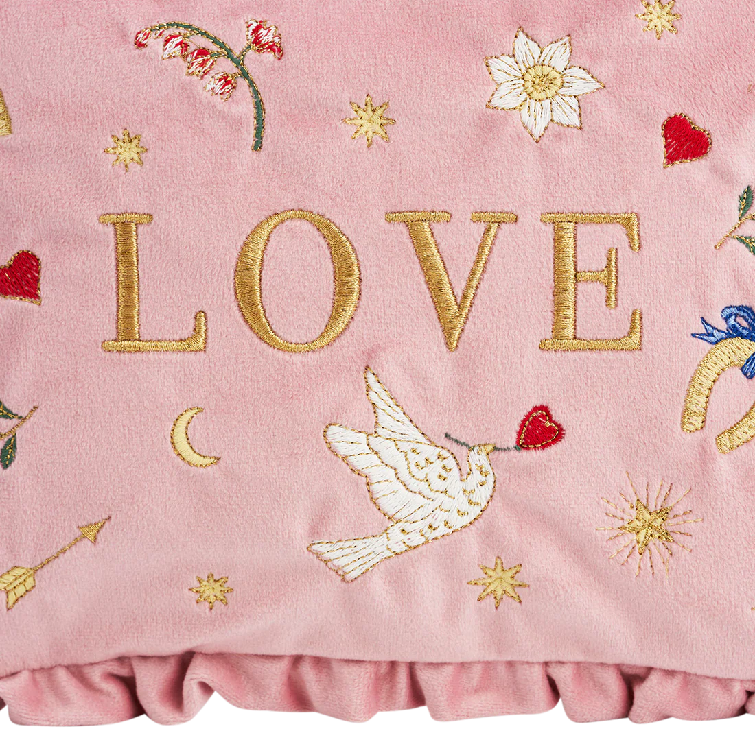 Trousse Pink Love – Velours rose brodé - Fable England