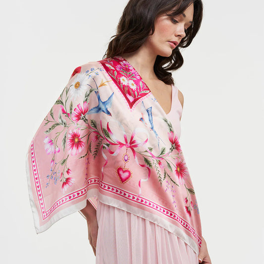 Foulard carré Penelope Pink – Rose - Fable England