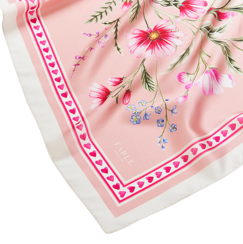 Foulard carré Penelope Pink – Rose - Fable England