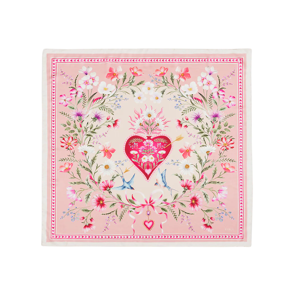 Foulard carré Penelope Pink – Rose - Fable England