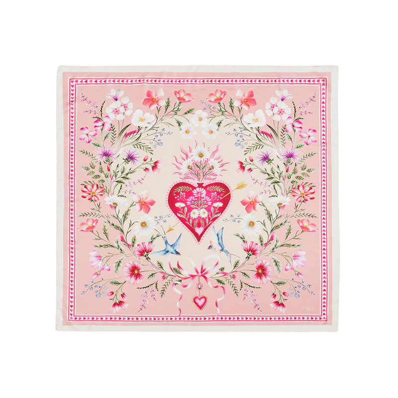 Foulard carré Penelope Pink – Rose - Fable England