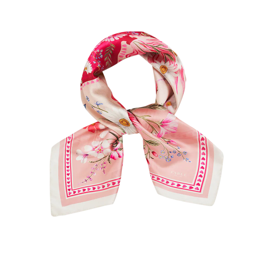 Foulard carré Penelope Pink – Rose - Fable England