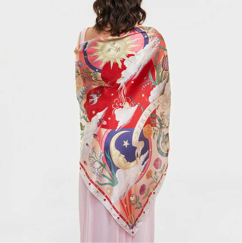 Foulard carré Freya Narrative – Rose - fable England
