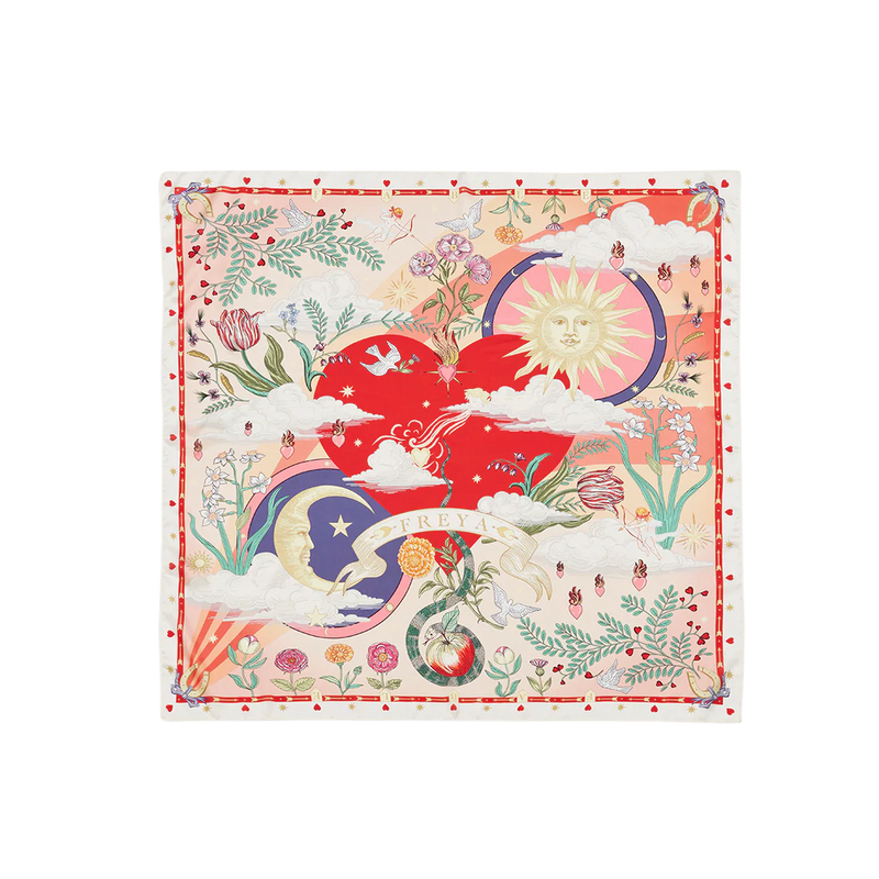 Foulard carré Freya Narrative – Rose - fable England