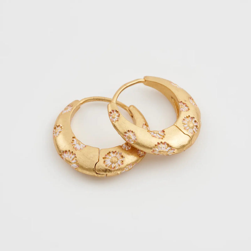 Créoles marguerite Fable England – Plaqué or aspect vieilli