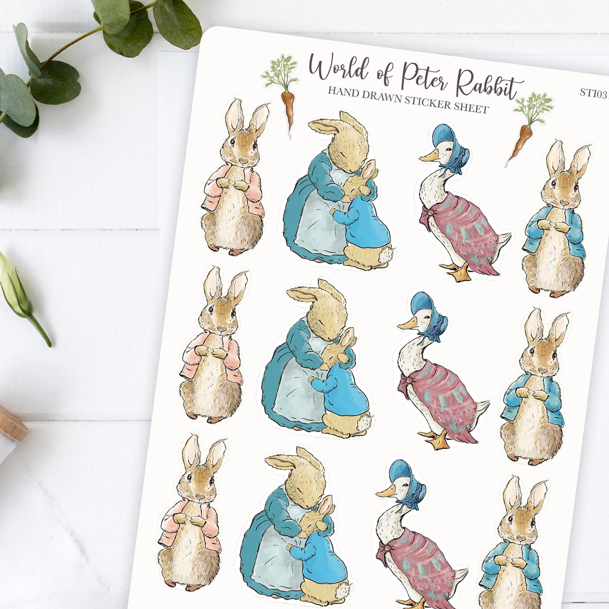 Stickers Peter Rabbit – 14 autocollants Beatrix Potter