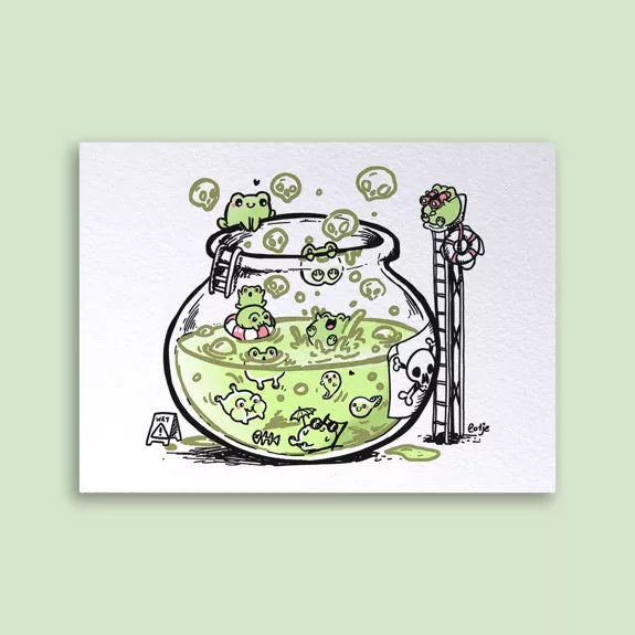 Carte postale – Piscine de grenouilles