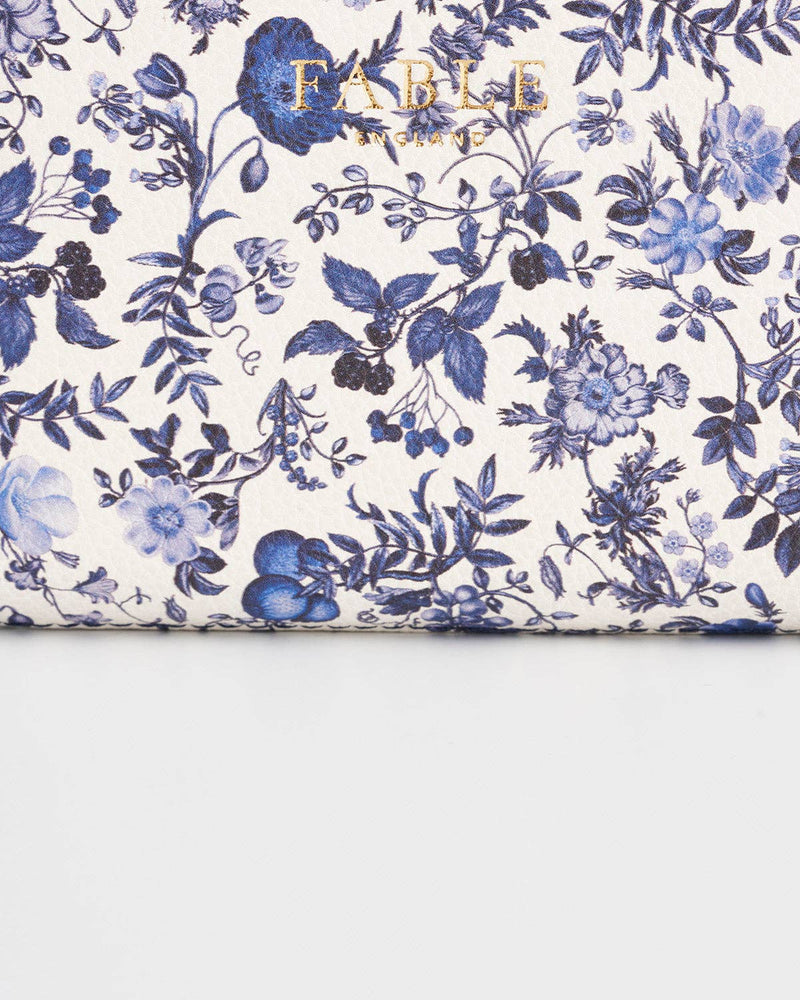 Portefeuille – Fable England – Porte-Cartes & Monnaie Floral Bleu