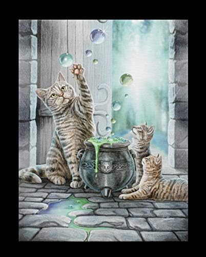 Tableau mystique – Chats tigrés et chaudron magique - Lisa Parker