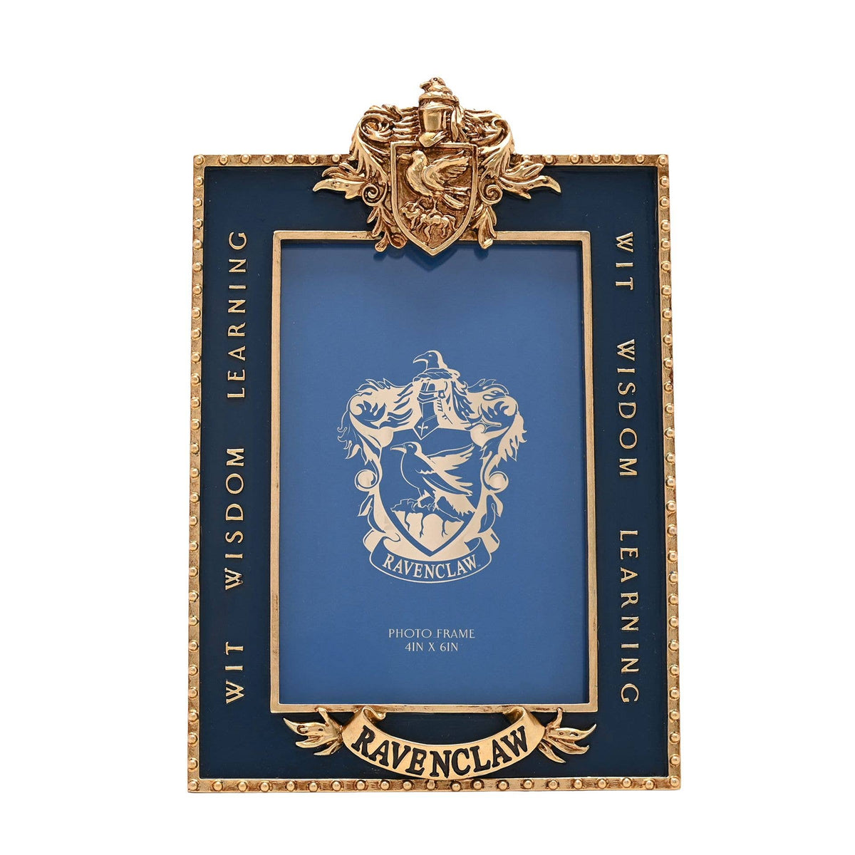 Cadre photo Harry Potter Serdaigle bleu profond aux détails dorés, blason en relief, 10 × 15 cm