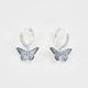 Boucles d’oreilles Fable England – Papillon bleu en émail et plaqué argent