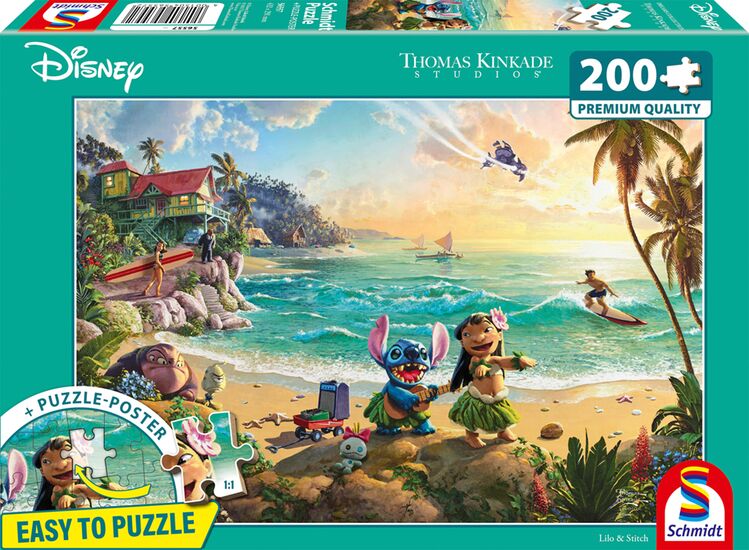Puzzle Disney Thomas Kinkade – Lilo & Stitch à Hawaï – 200 pièces