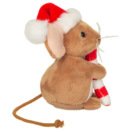 Peluche Teddy Hermann – Souris de Noël avec sucre d’orge – 11 cm