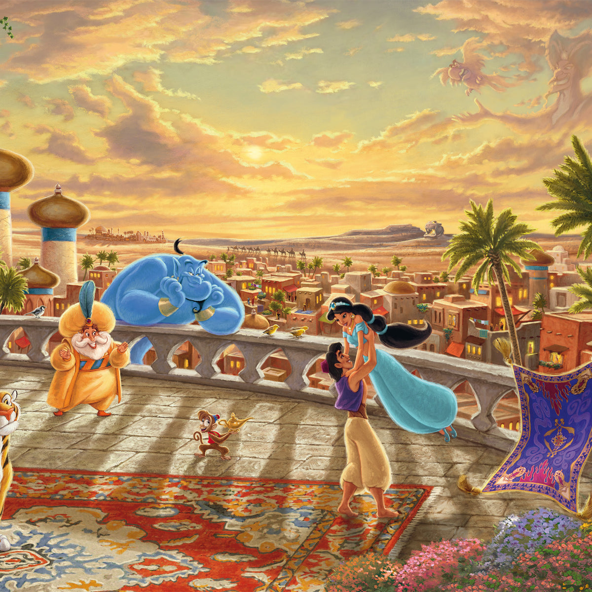 Puzzle Disney Thomas Kinkade – Jasmine au coucher du soleil – 1000 pièces