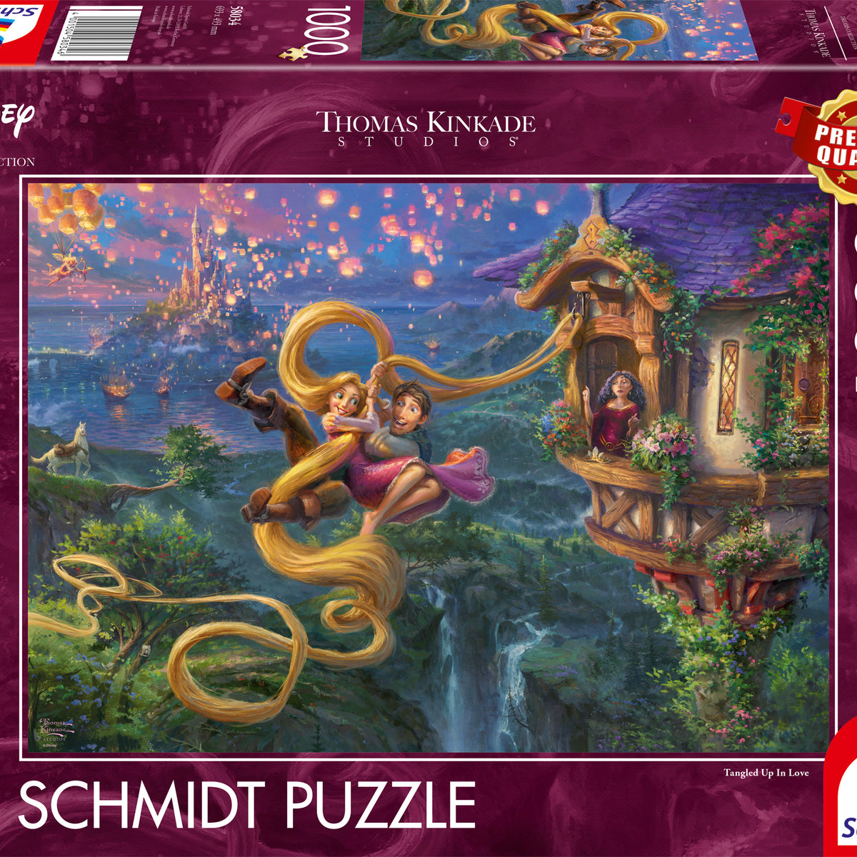 Puzzle Disney Thomas Kinkade – Raiponce : Enlacés par l’amour – 1000 pièces