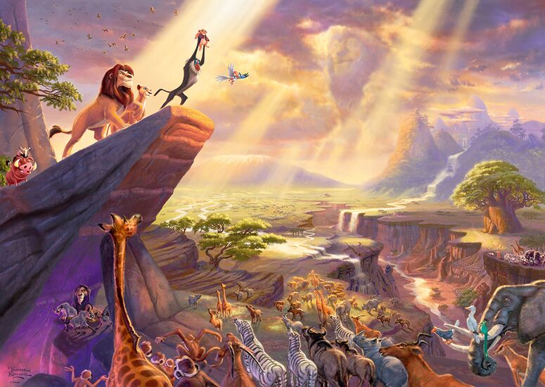 Puzzle Disney Thomas Kinkade – Le Roi Lion sur le Rocher des Lions – 1000 pièces
