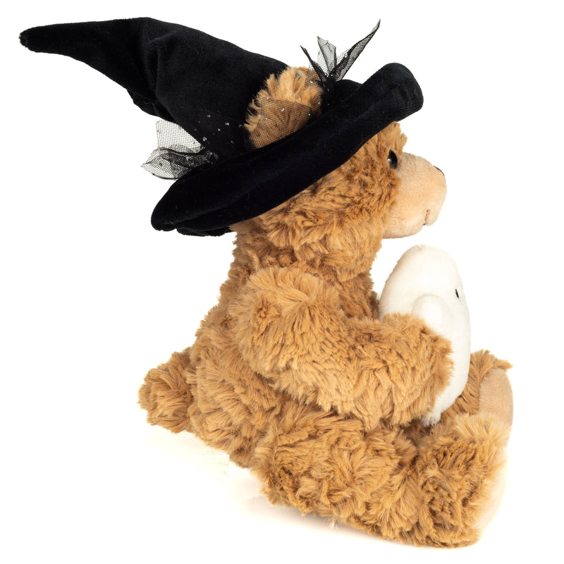 Peluche Teddy Hermann – Ours d’Halloween avec fantôme et chapeau de sorcière – 20 cm