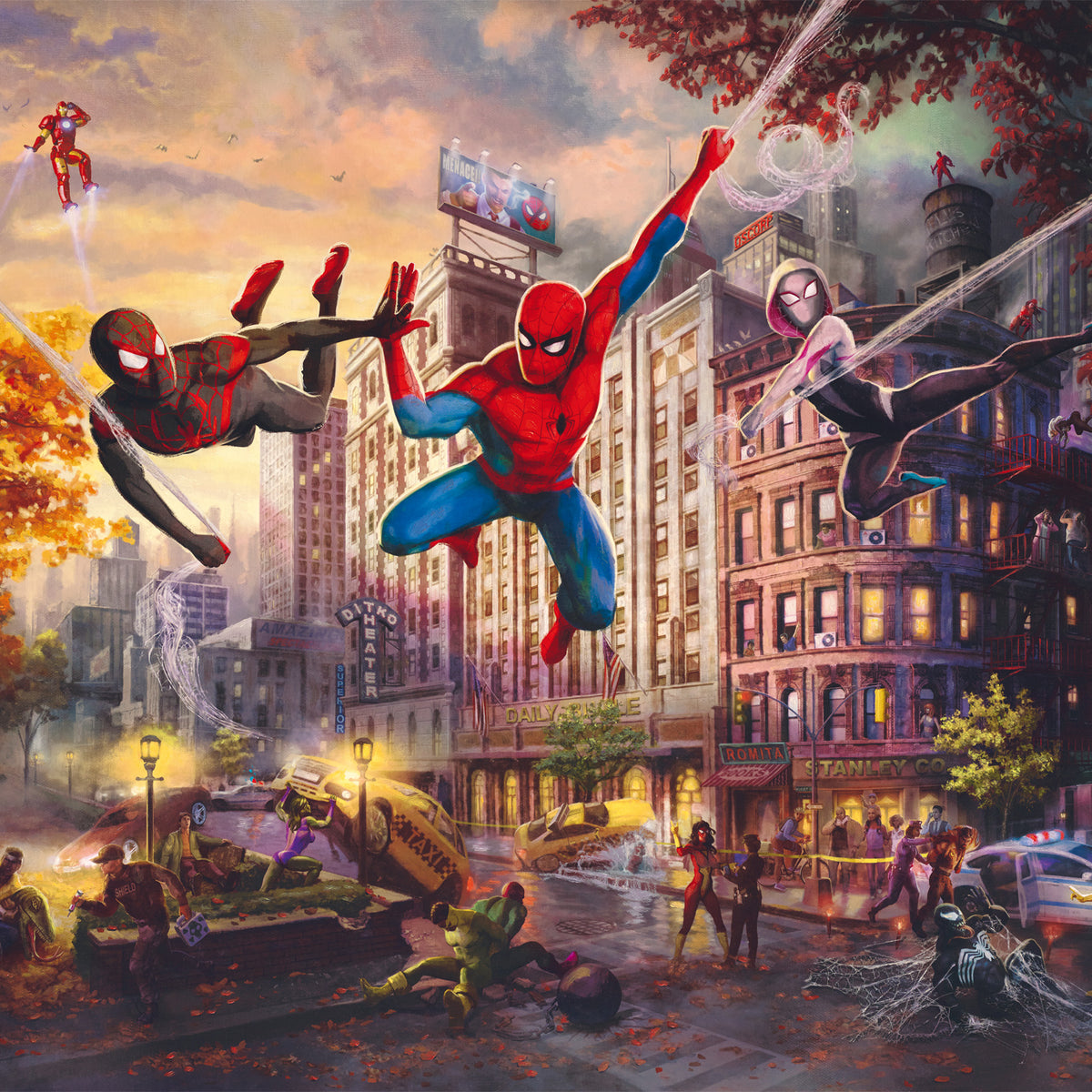 Puzzle Schmidt 1000 pièces – Marvel Spiderman and Friends The Ultimate Alliance – Thomas Kinkade Studios