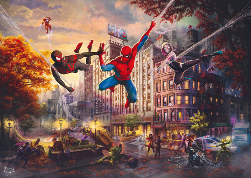 Puzzle Schmidt 1000 pièces – Marvel Spiderman and Friends The Ultimate Alliance – Thomas Kinkade Studios