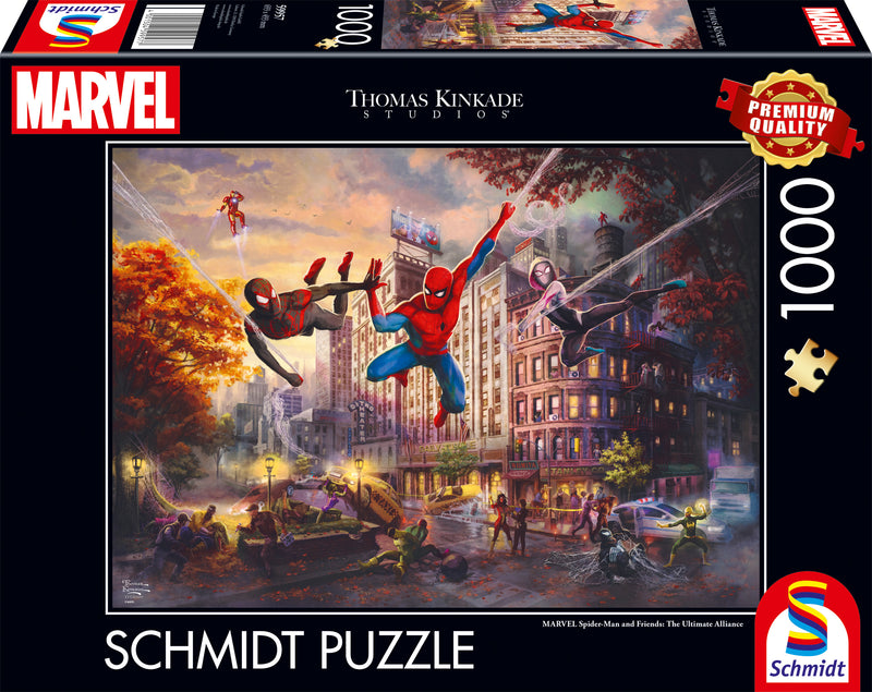 Puzzle Schmidt 1000 pièces – Marvel Spiderman and Friends The Ultimate Alliance – Thomas Kinkade Studios