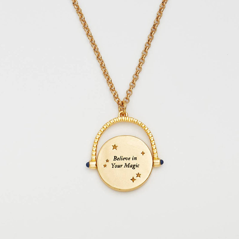 Collier pendentif Hibou rotatif - Fable England - plaqué or
