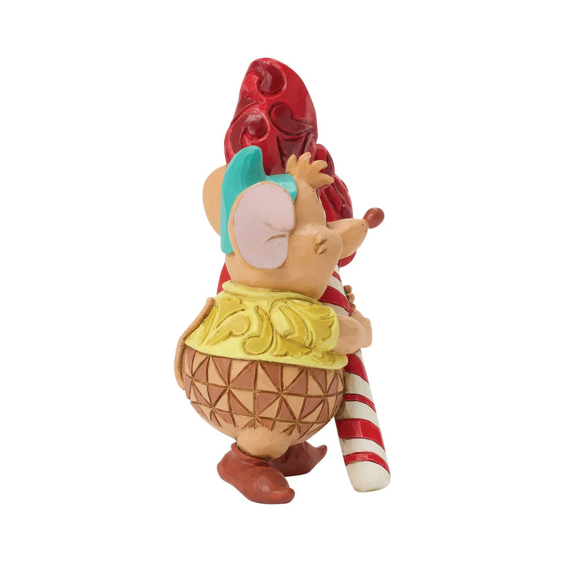 Figurine Disney Traditions Jim Shore, Gus de Cendrillon tenant un sucre d'orge de Noël