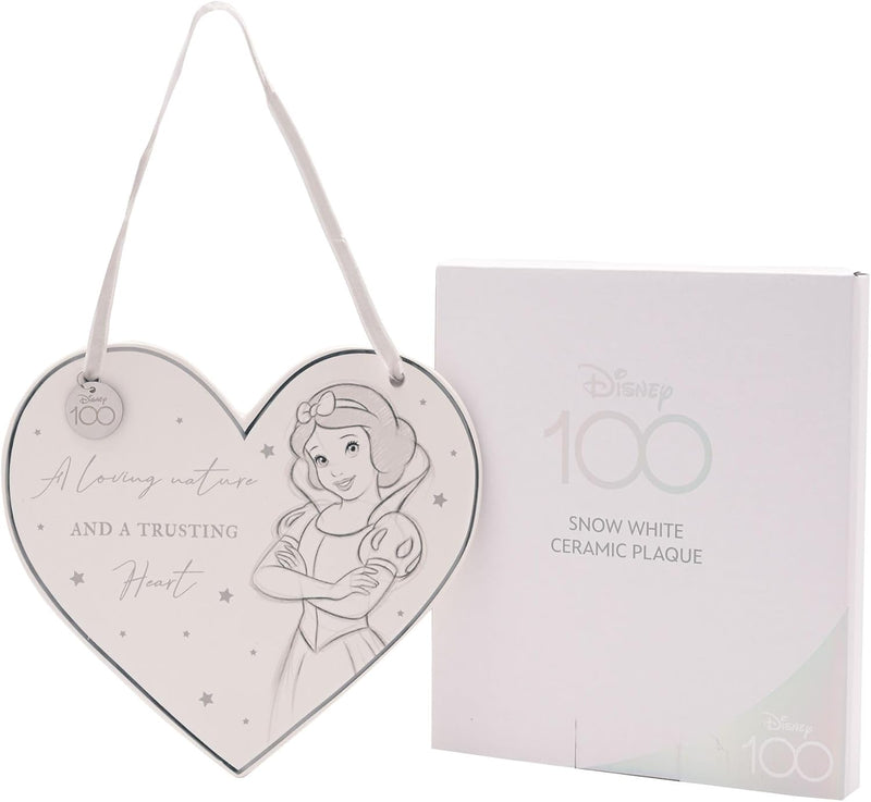 Plaque murale cœur Disney 100 ans – Blanche-Neige – Céramique