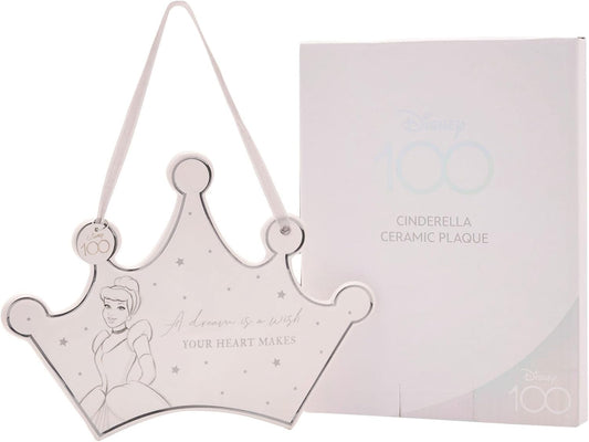 Plaque murale Disney 100 ans – Cendrillon – Forme de couronne – Céramique