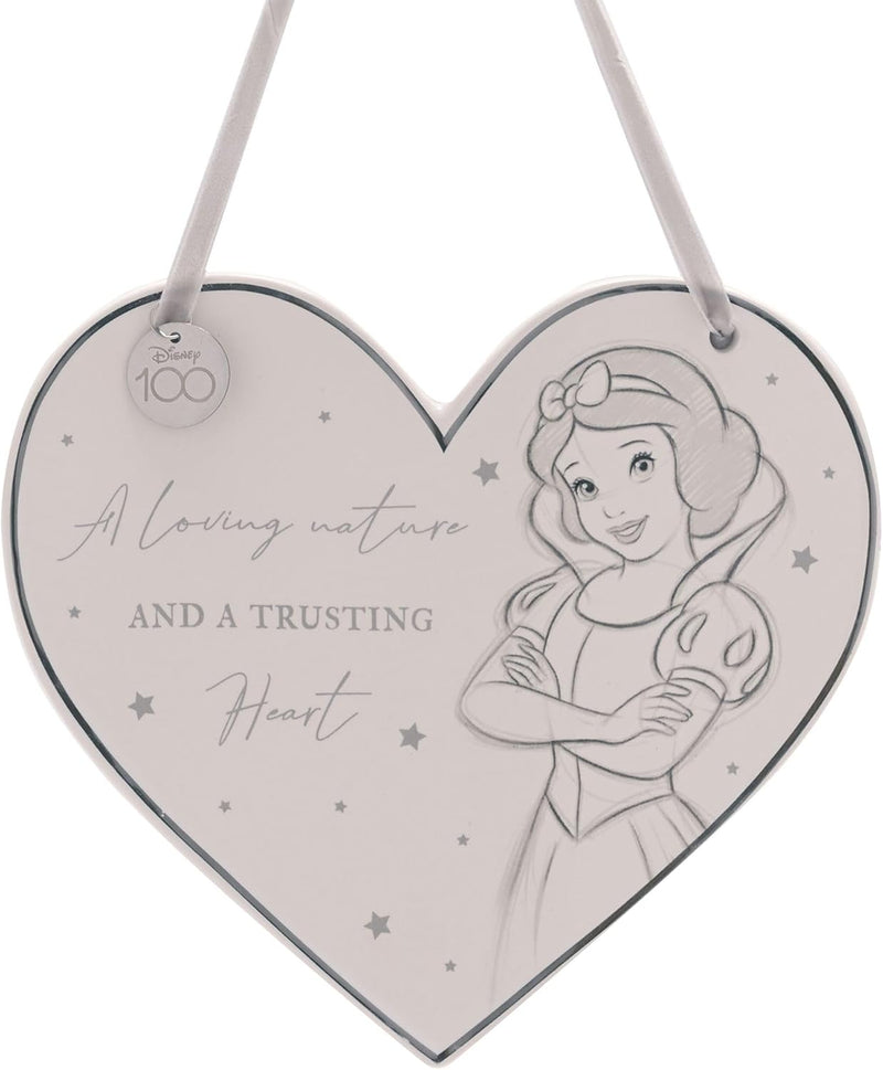 Plaque murale cœur Disney 100 ans – Blanche-Neige – Céramique