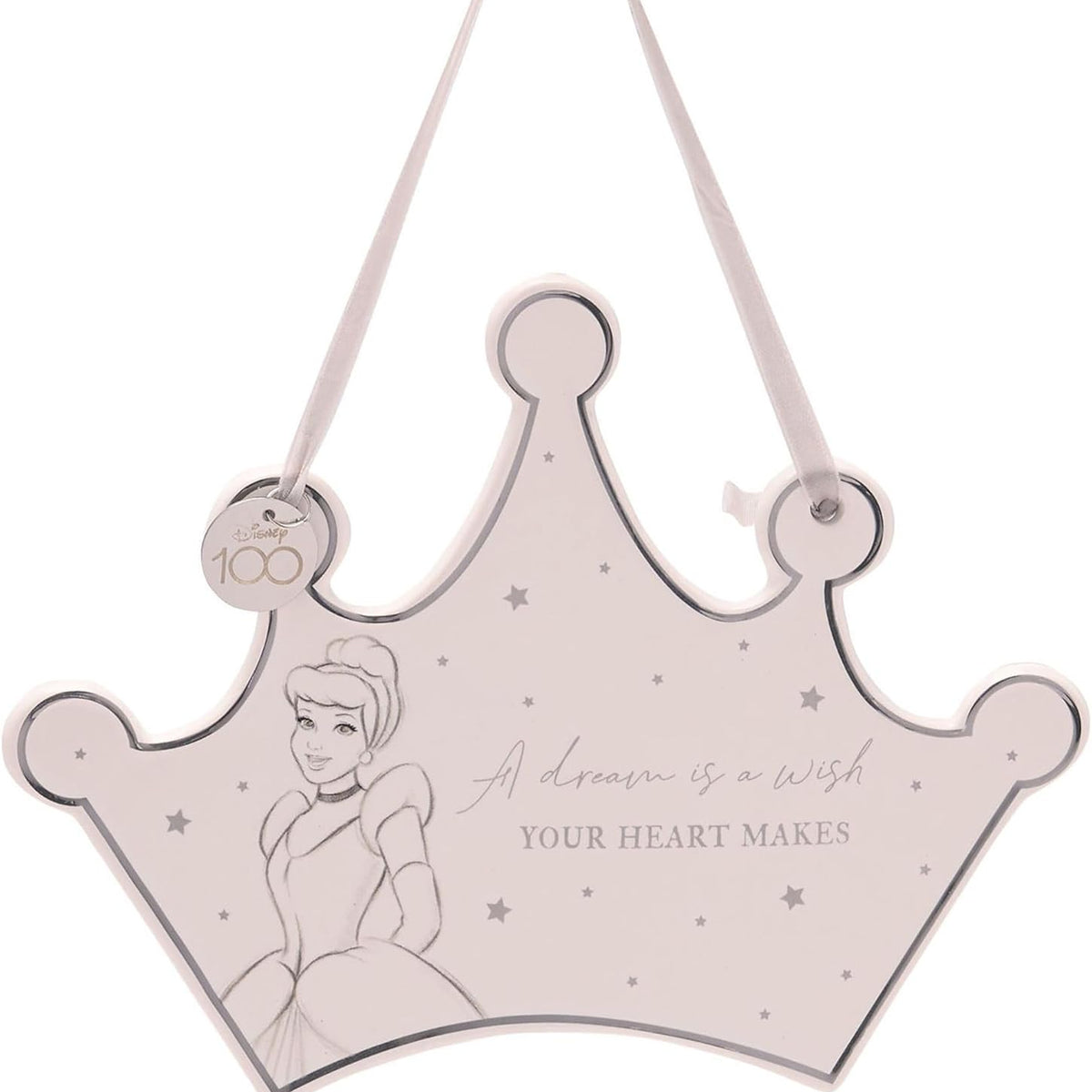 Plaque murale Disney 100 ans – Cendrillon – Forme de couronne – Céramique