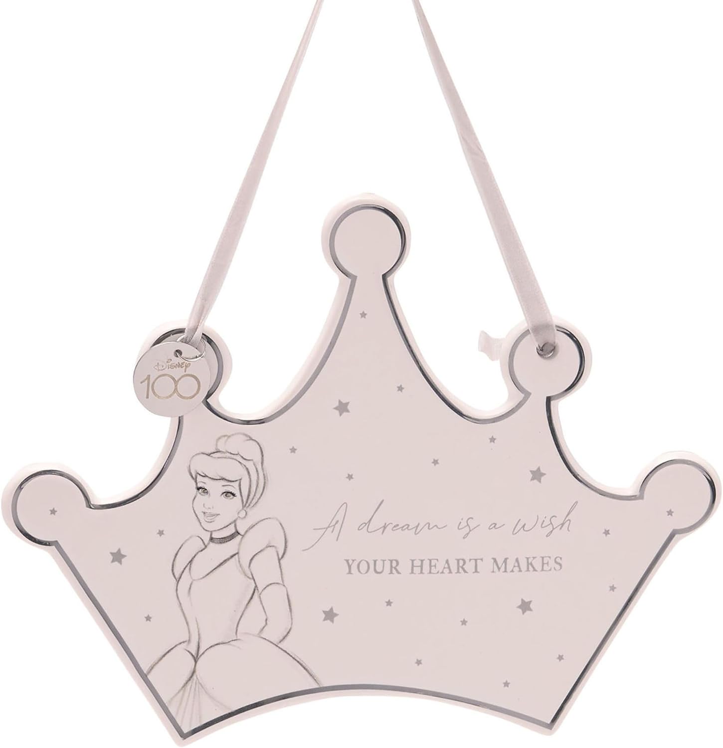 Plaque murale Disney 100 ans – Cendrillon – Forme de couronne – Céramique