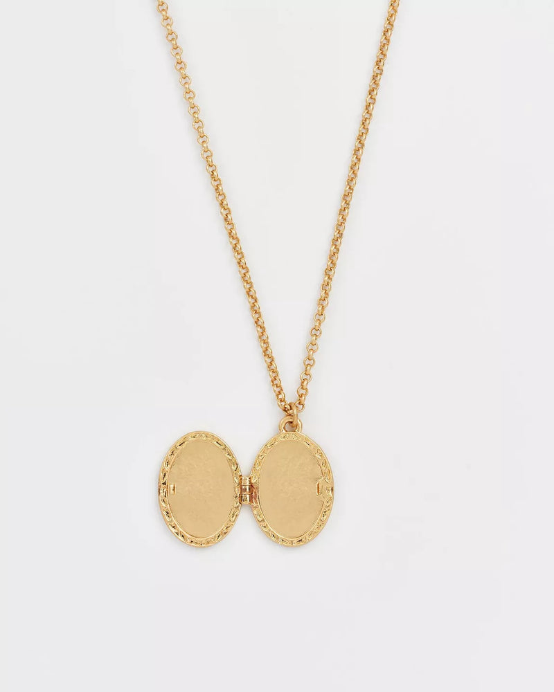 Collier Médaillon Rouge-gorge & Mûre – Plaqué or - Fable England